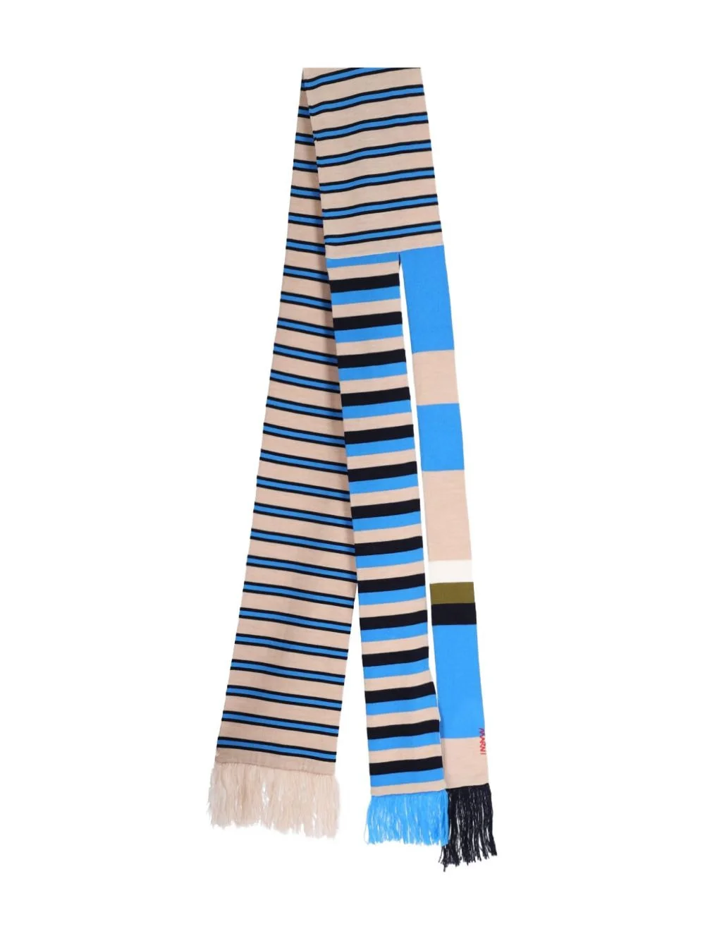 striped fringed scarf - 1