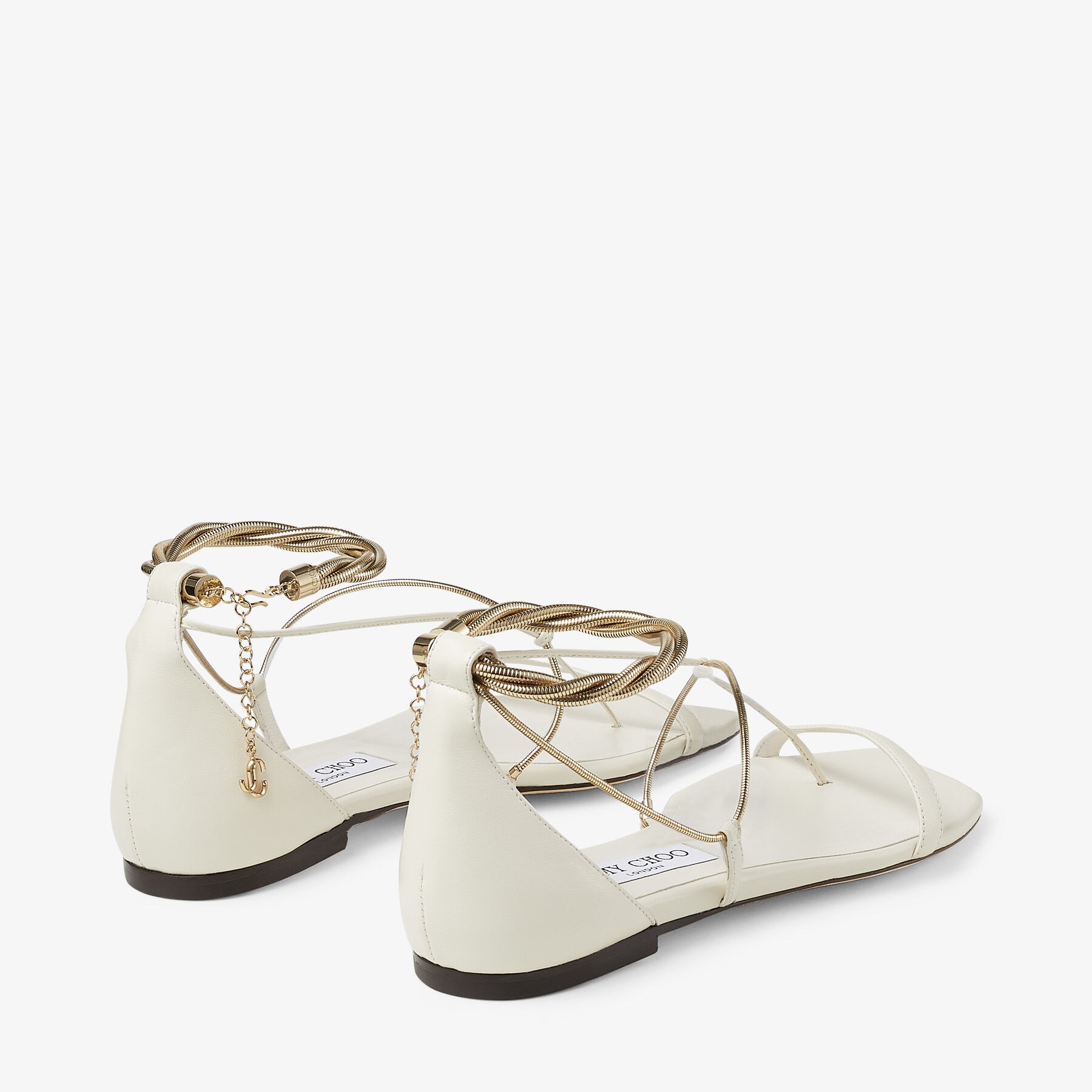 Oriana Flat
Latte Nappa Flats with Gold Chains - 6