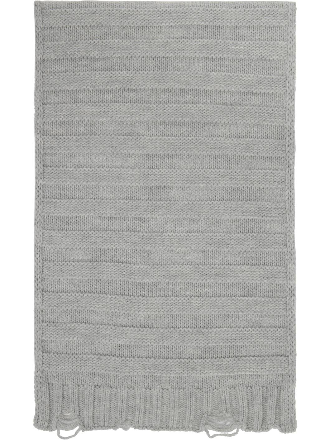 Gray Wool Scarf - 2
