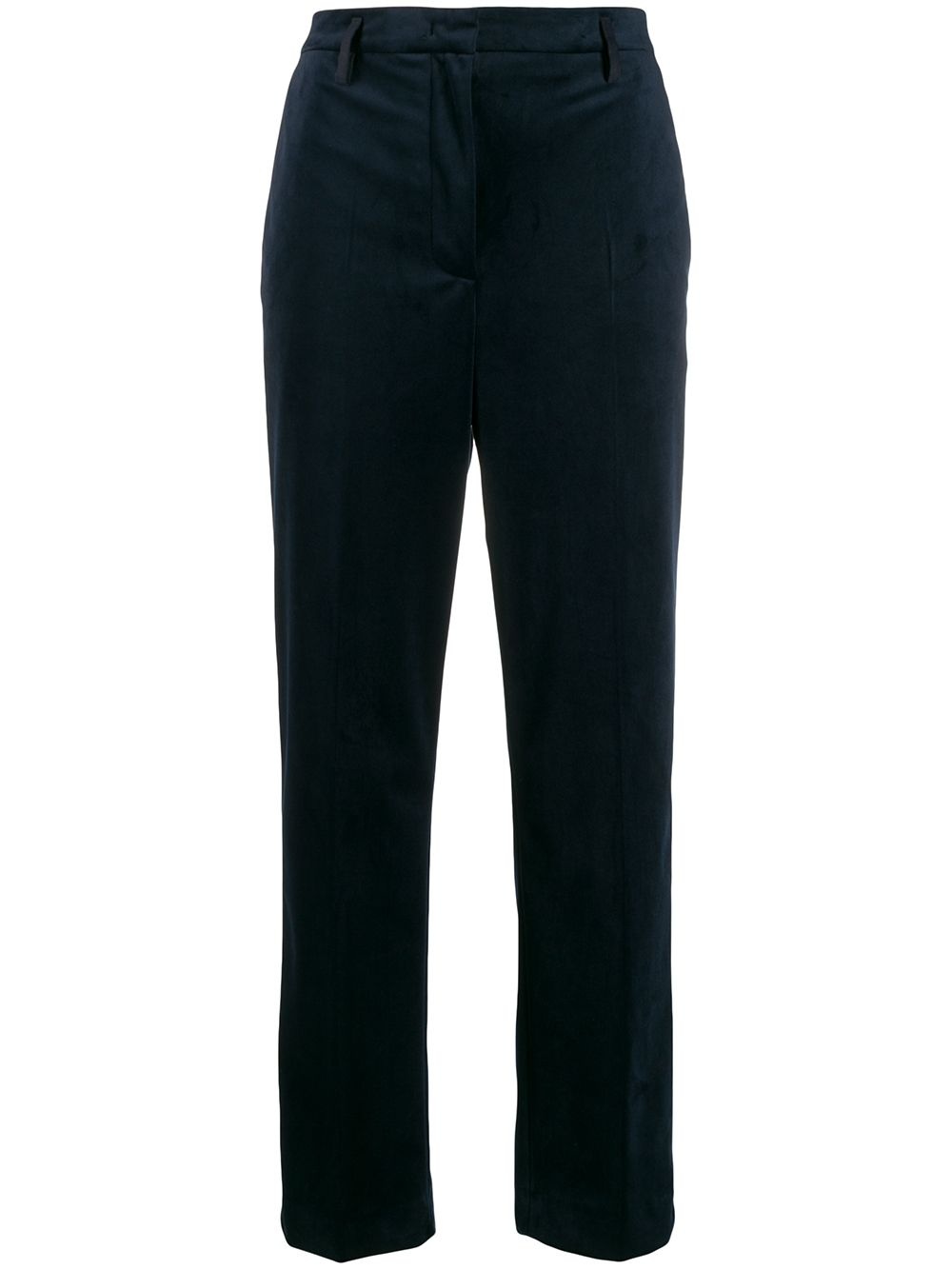 velvet straight trousers - 1