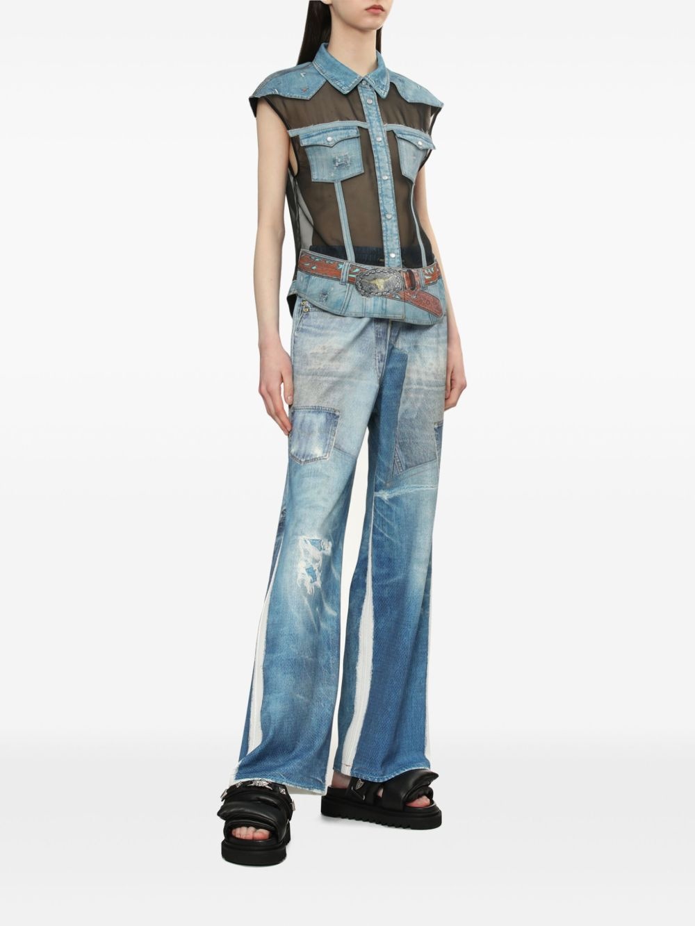 buckled leather sandals - 6