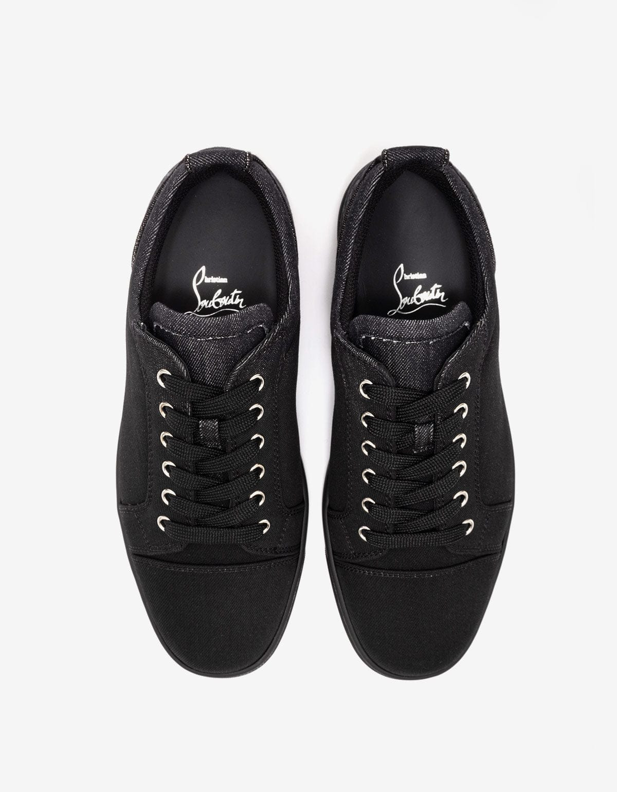Christian Louboutin Fun Louis Junior Black Denim Trainers - 5