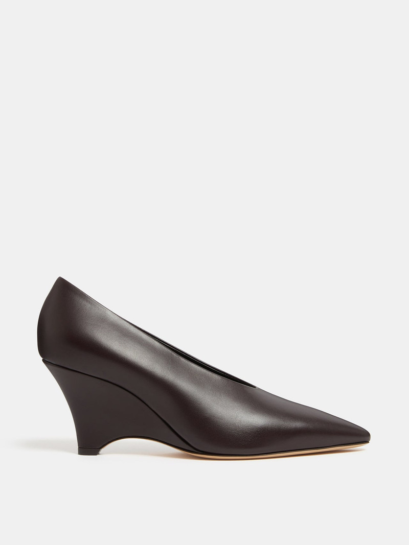 Victoria Decolette Wedge / Plum Leather 1