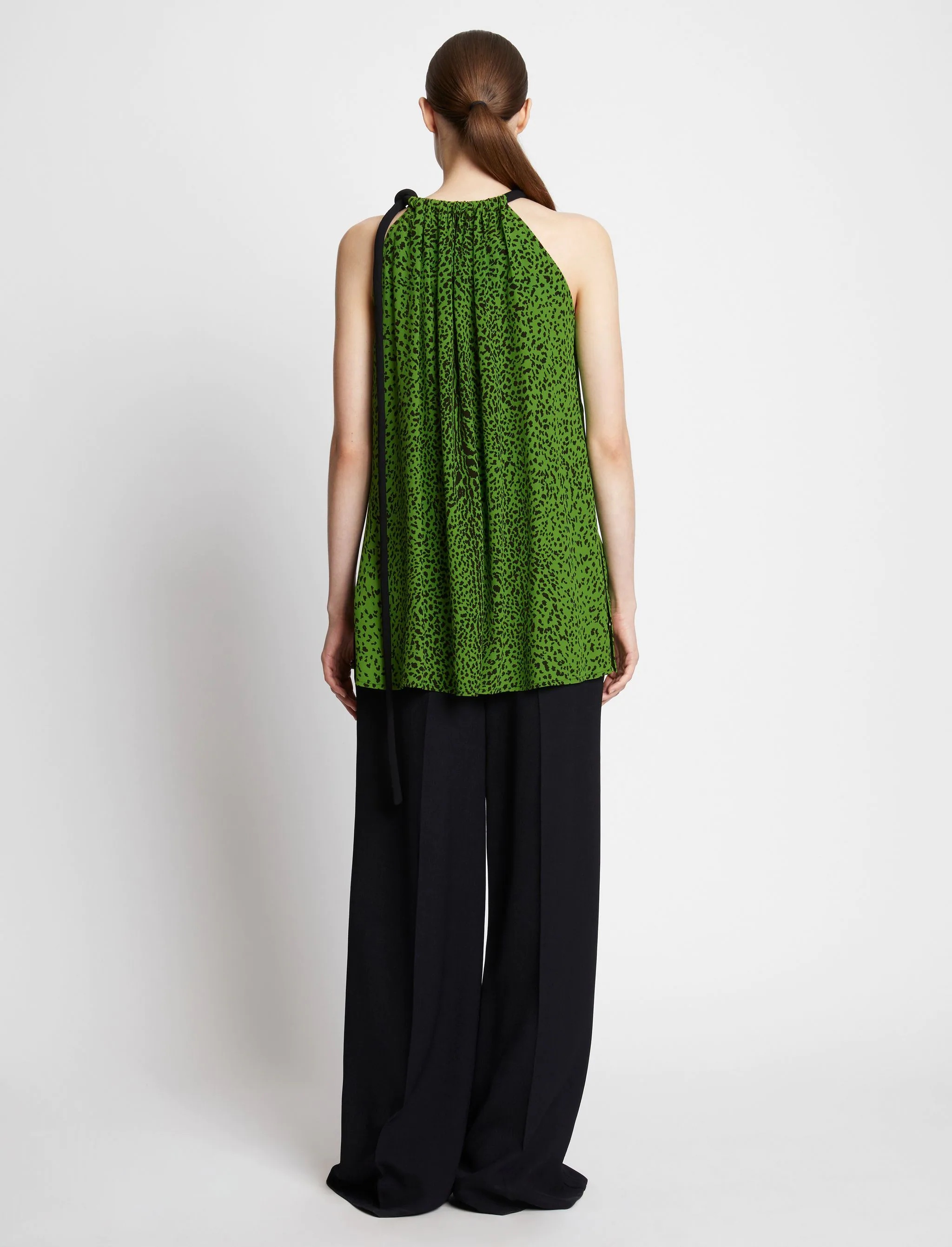 Printed Leopard Crepe De Chine Top - 5
