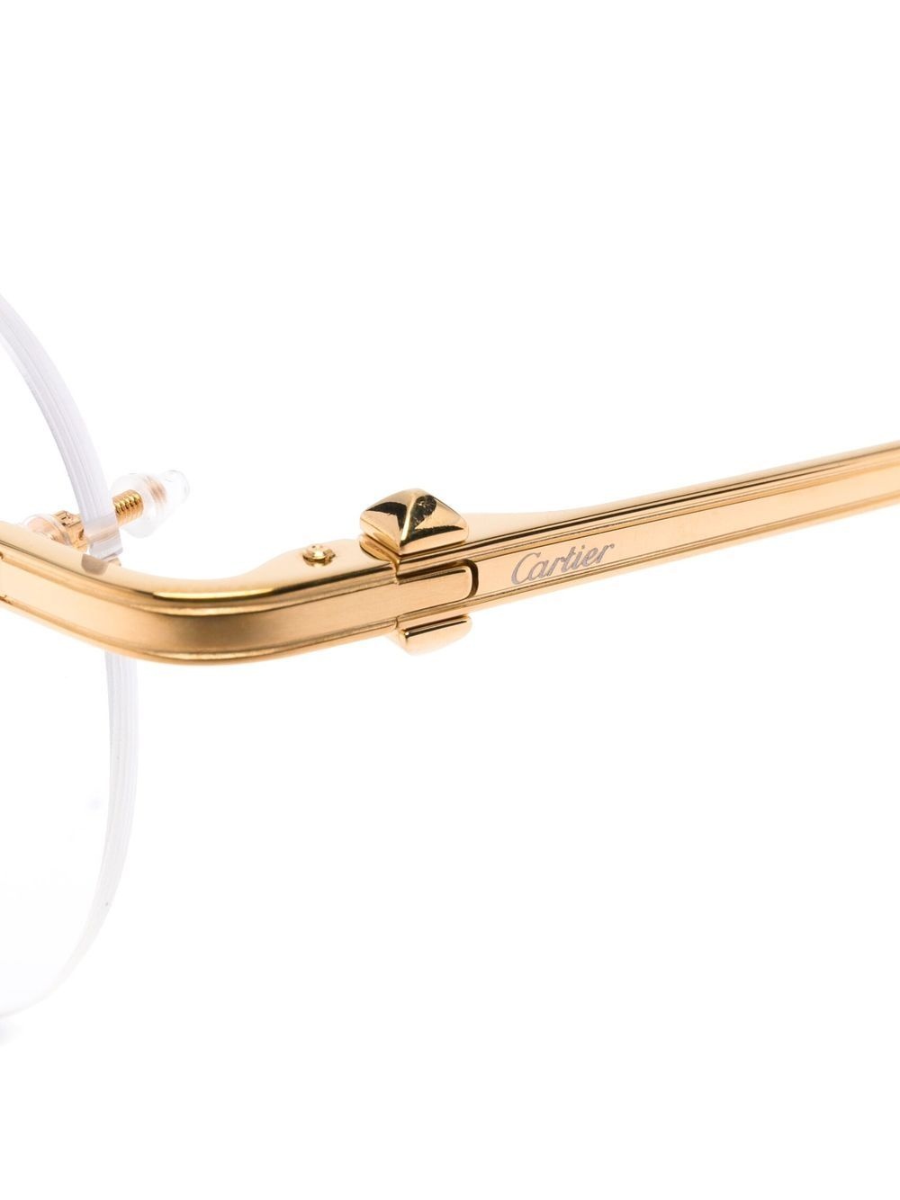 engraved-logo frameless glasses - 3