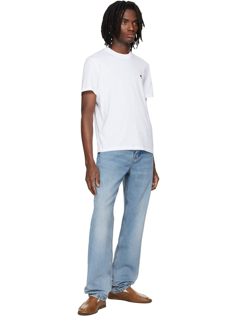 AMI Paris White Cotton Ami de Coeur T-shirt outlook