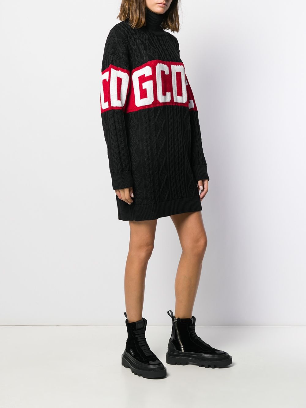 logo print oversized sweater - 3