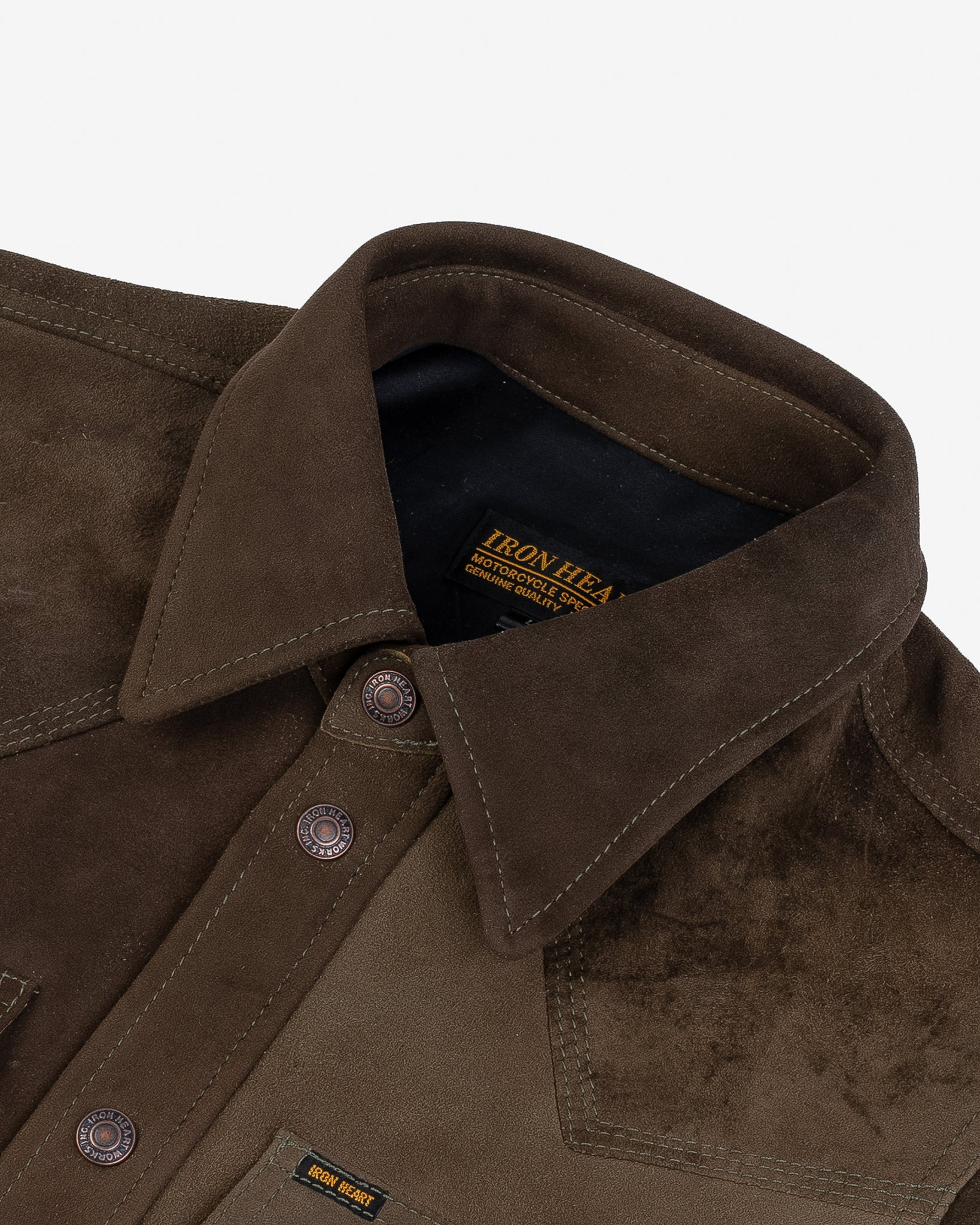 IHSB-BIGBUCK-OLV Deerskin Western Shirt 'The Big Buck' - Olive - 7