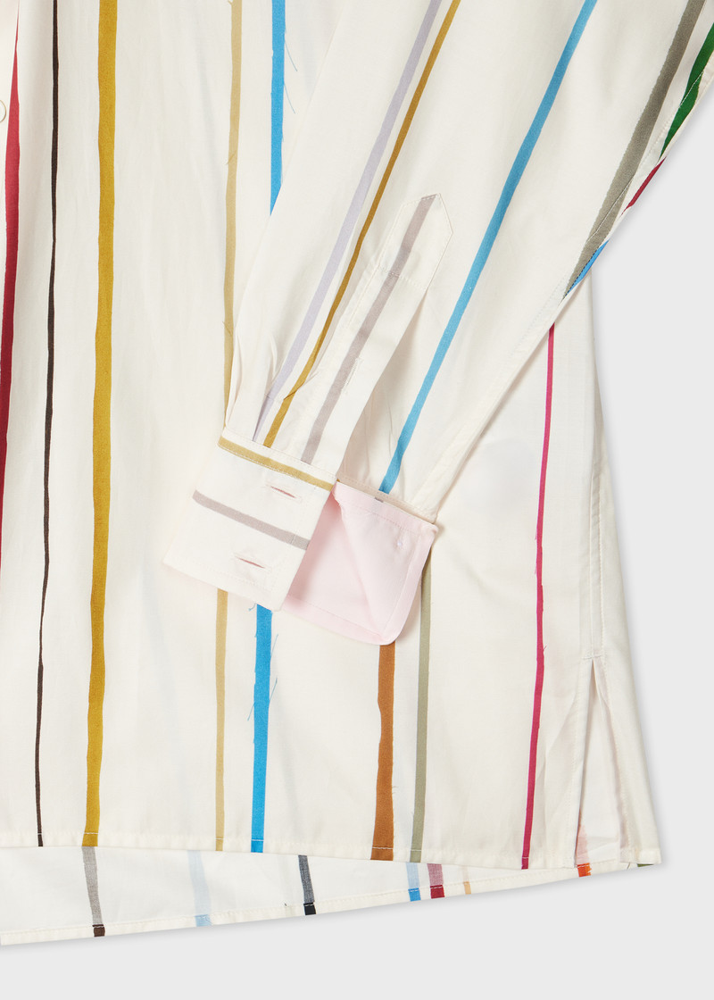 Paul Smith Women's Cream 'Painted Stripe' Shirt outlook