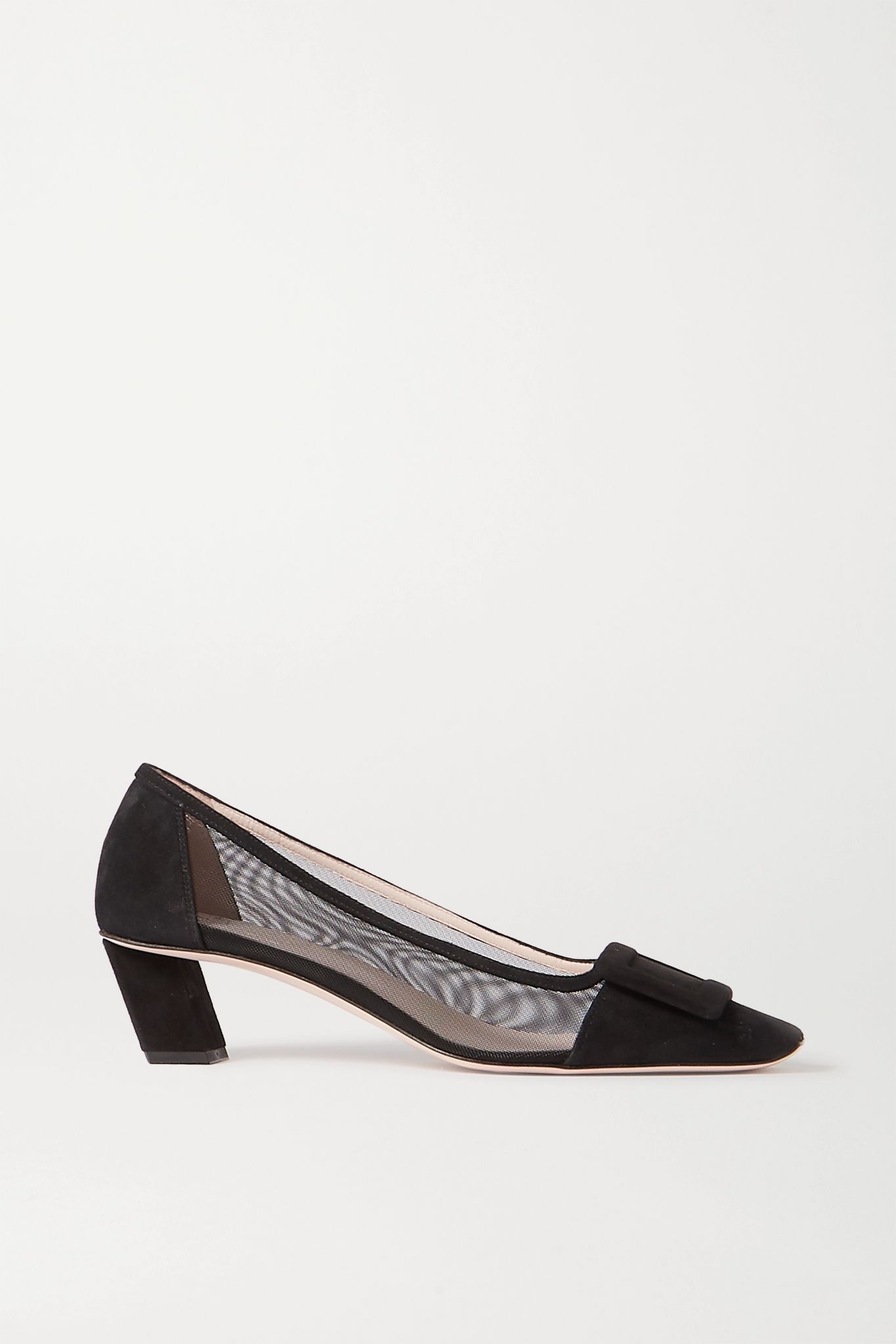 Belle Vivier Net suede and mesh pumps - 1