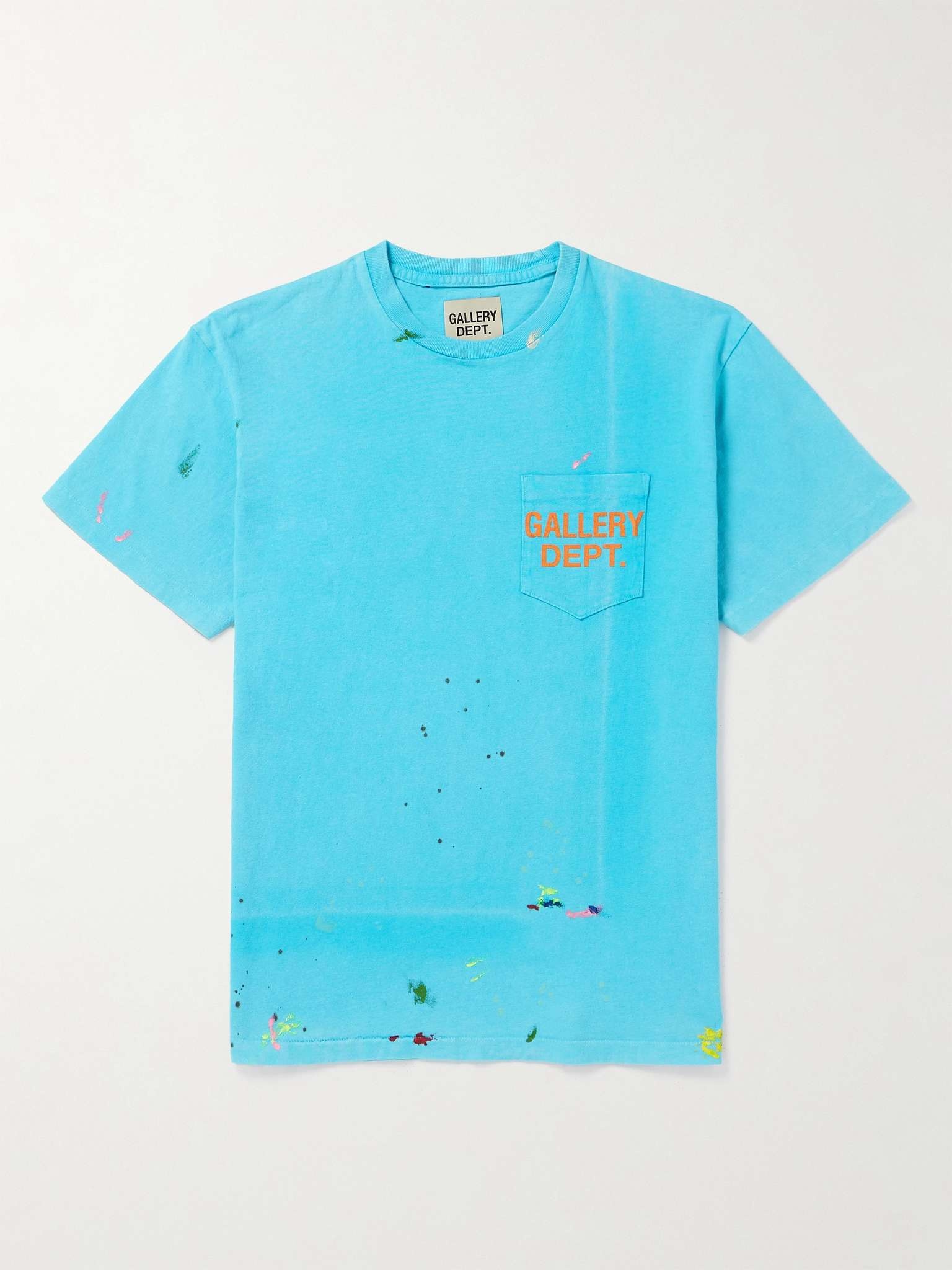 Vintage Logo-Print Paint-Splattered Cotton-Jersey T-Shirt - 1