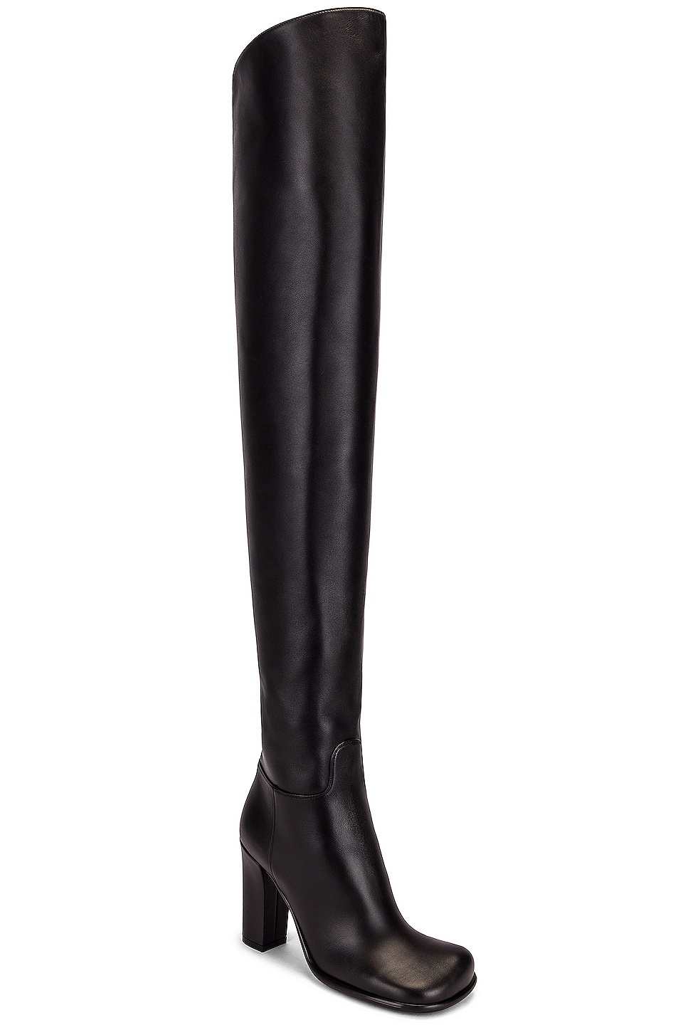 Leather Thigh High Boots - 2