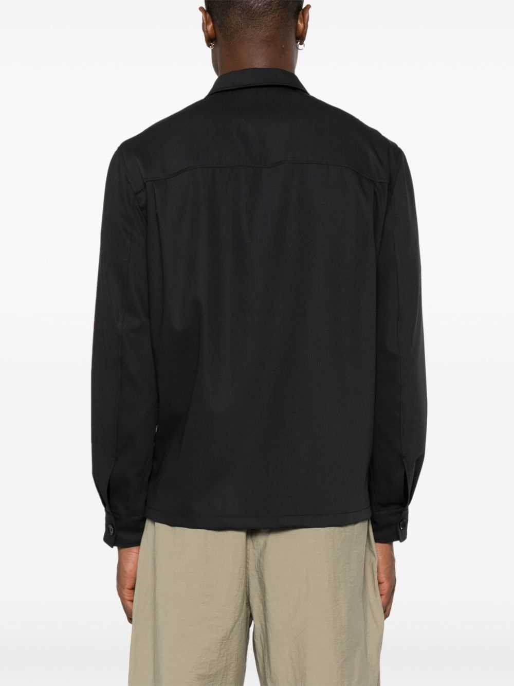 military-inspired virgin-wool overshirt - 4