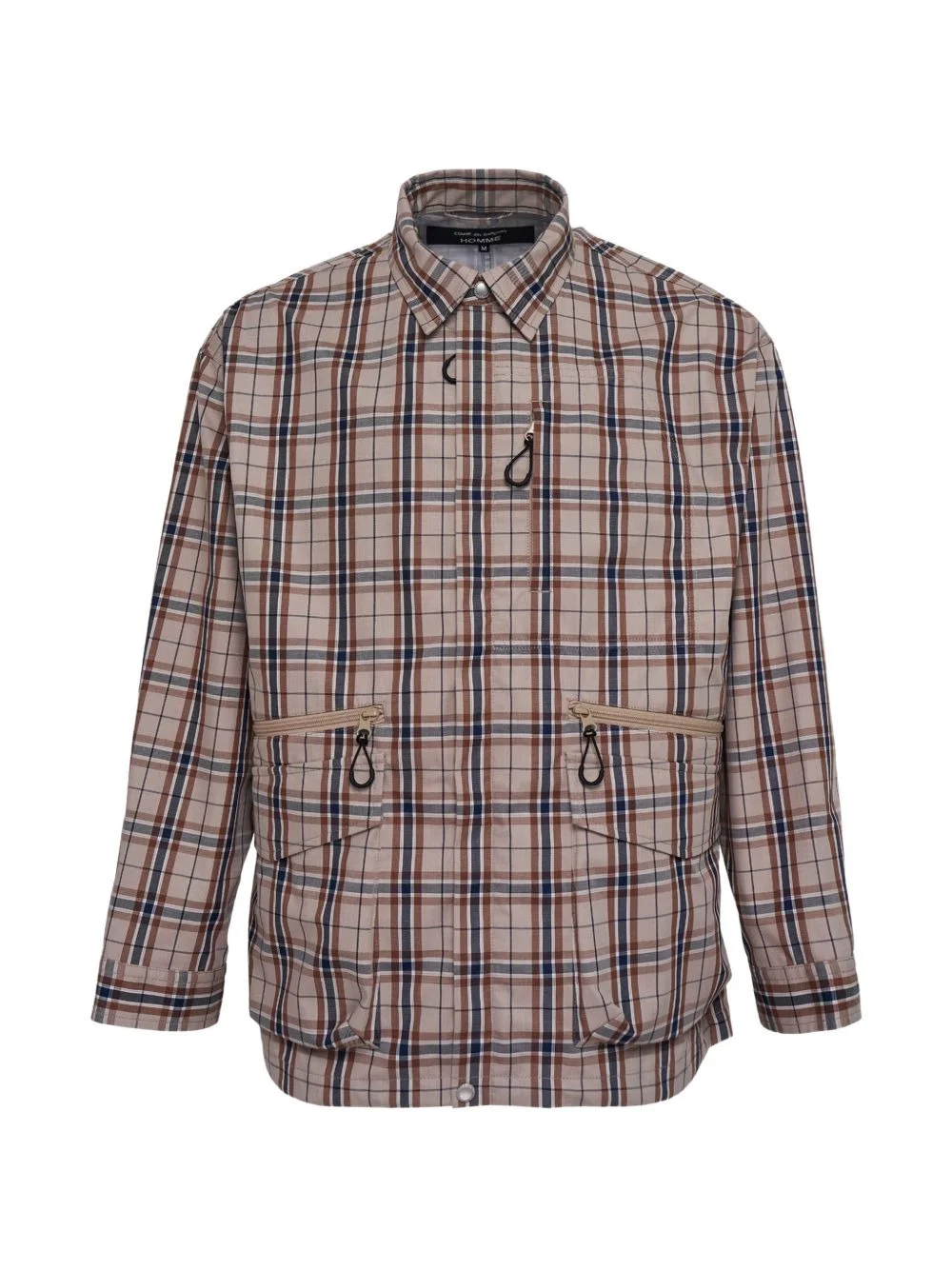 zipped checked jacket - 1