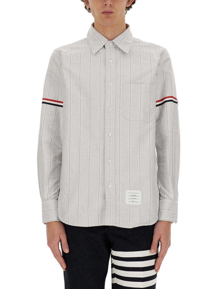Tシャツ・カットソー THOM BROWNE FW23 STRAIGHT FIT SHIRT (MWL301O_07720035) Thom Browne - Cotton crew-neck T-shirt blue - The Corner