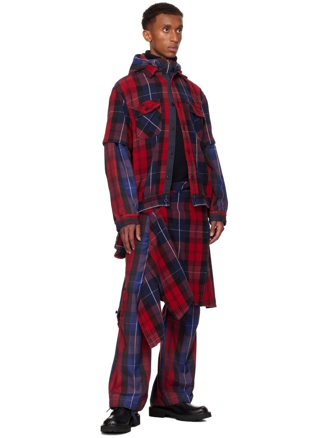 SSENSE Exclusive Red Plaid Hoodie - 4