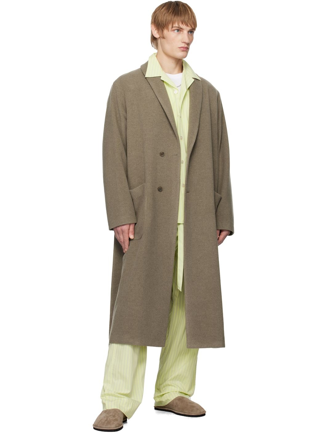 SSENSE Exclusive Taupe AURALEE Edition Robe Coat - 5