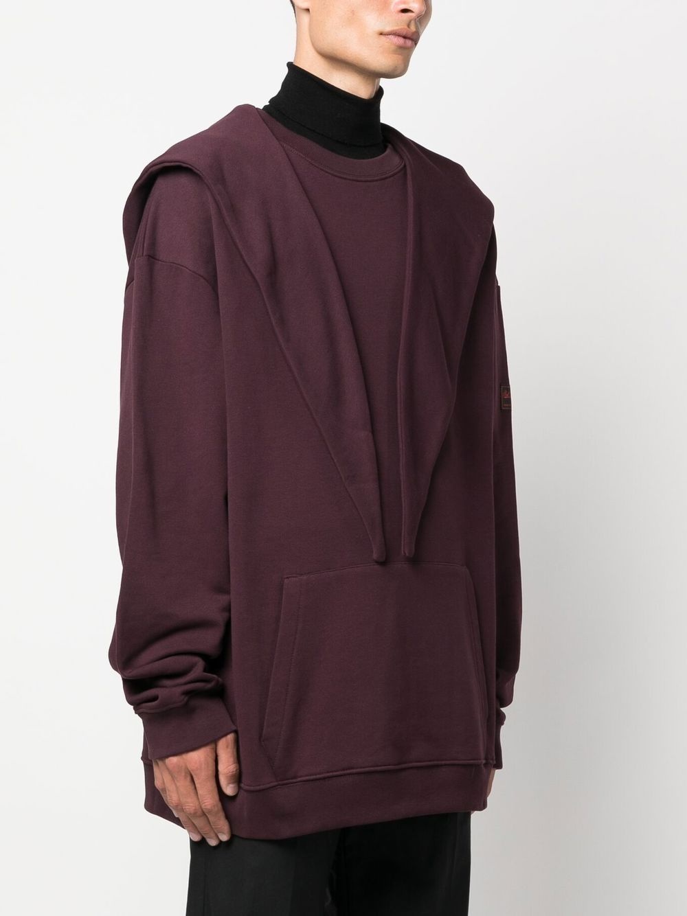 deconstructed cotton hoodie - 3