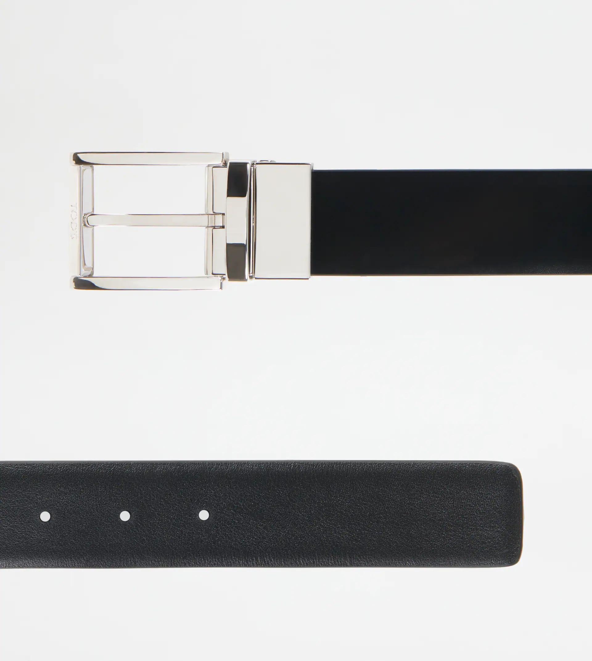 REVERSIBLE BELT IN LEATHER - BLACK - 2