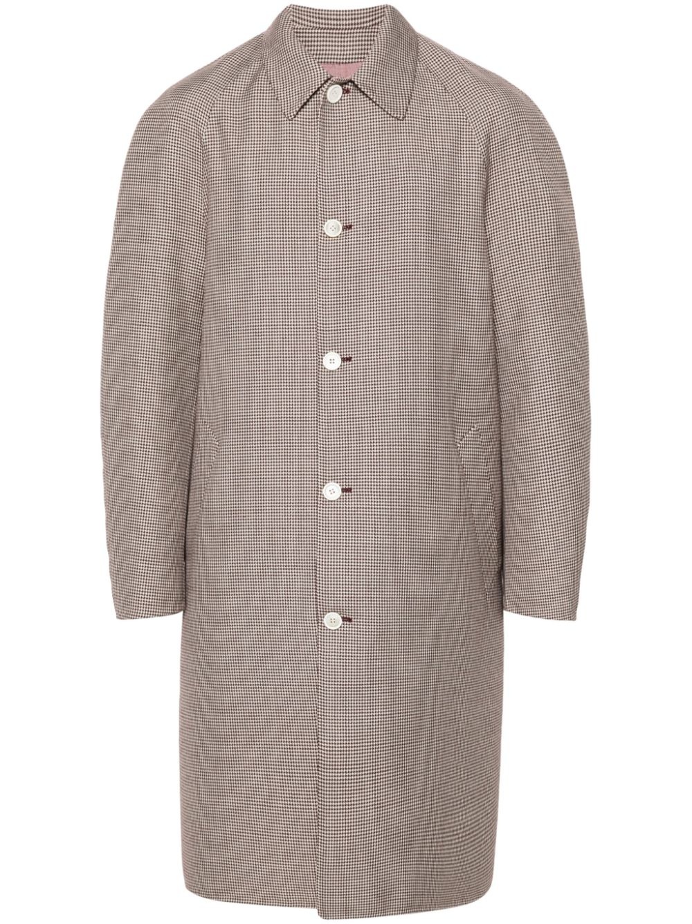 houndstooth-print coat - 1