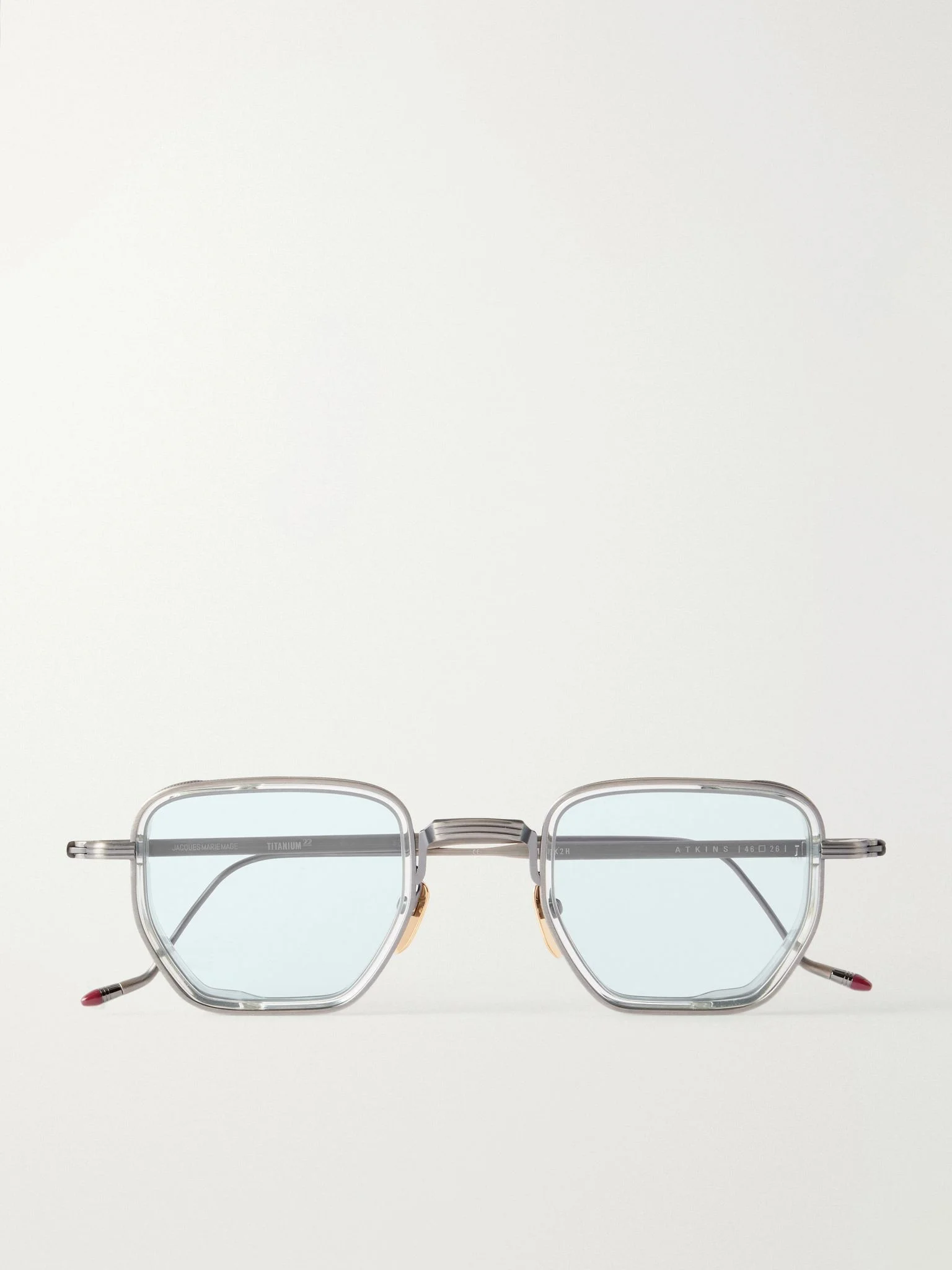 Atkins D-Frame Silver-Tone Titanium Sunglasses Silver - 1