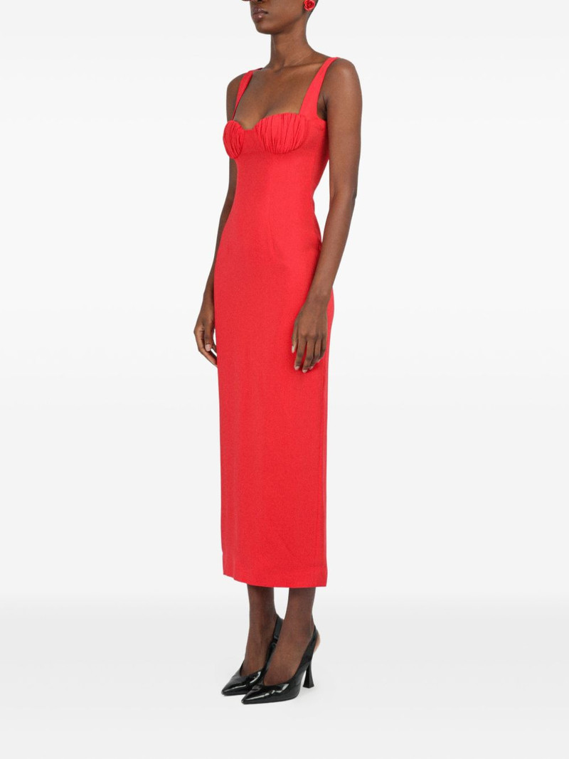 gathered-detail sleeveless midi dress 3
