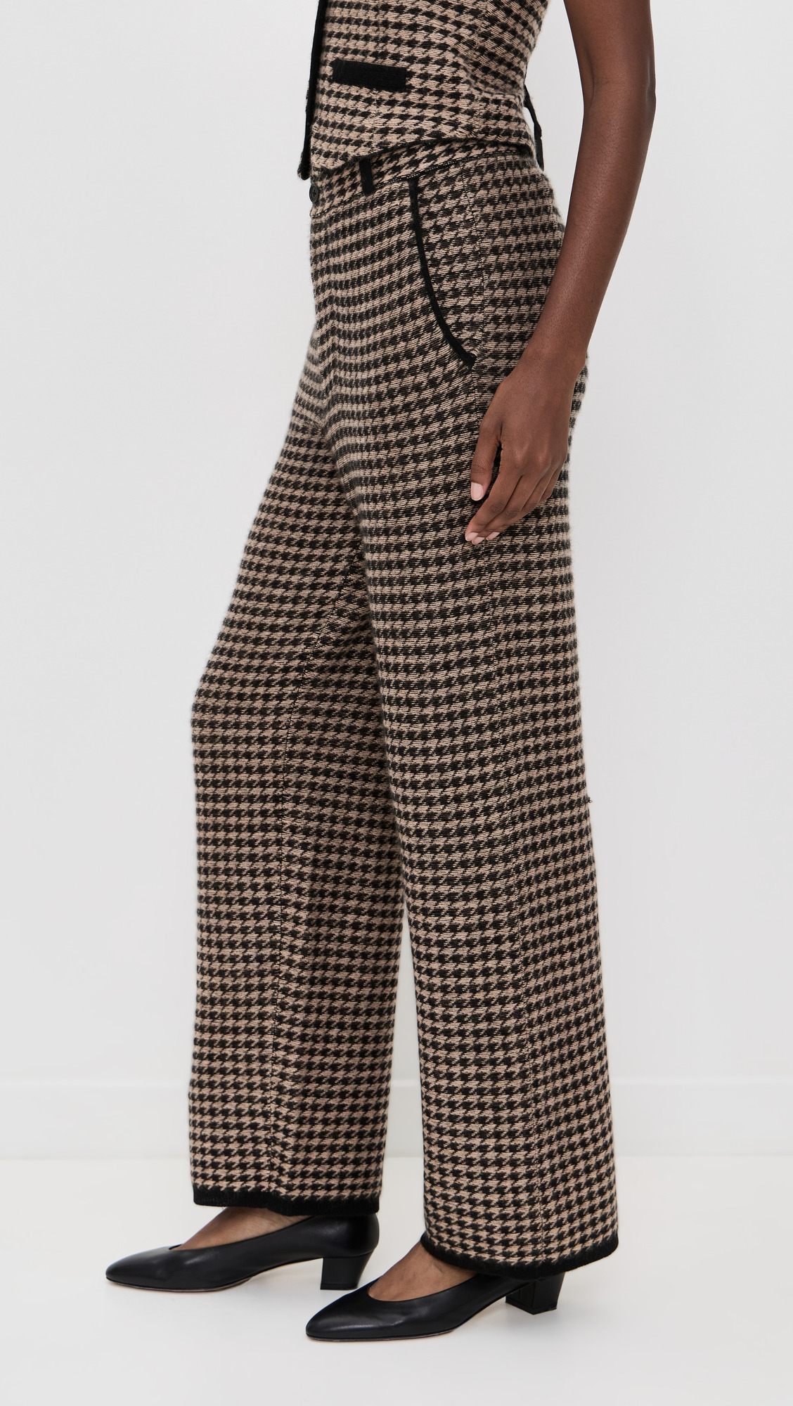 Cashmere Houndstooth Tailored Trousers - 3