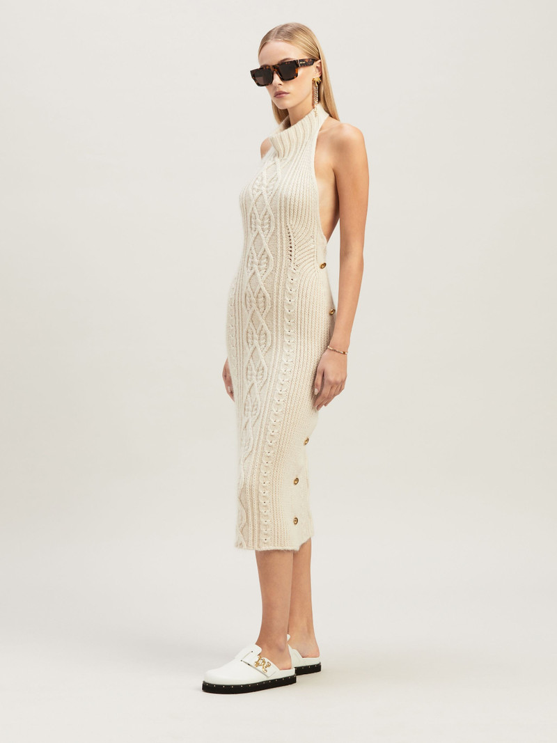 Palm Angels Openback Midi Knit Dress outlook