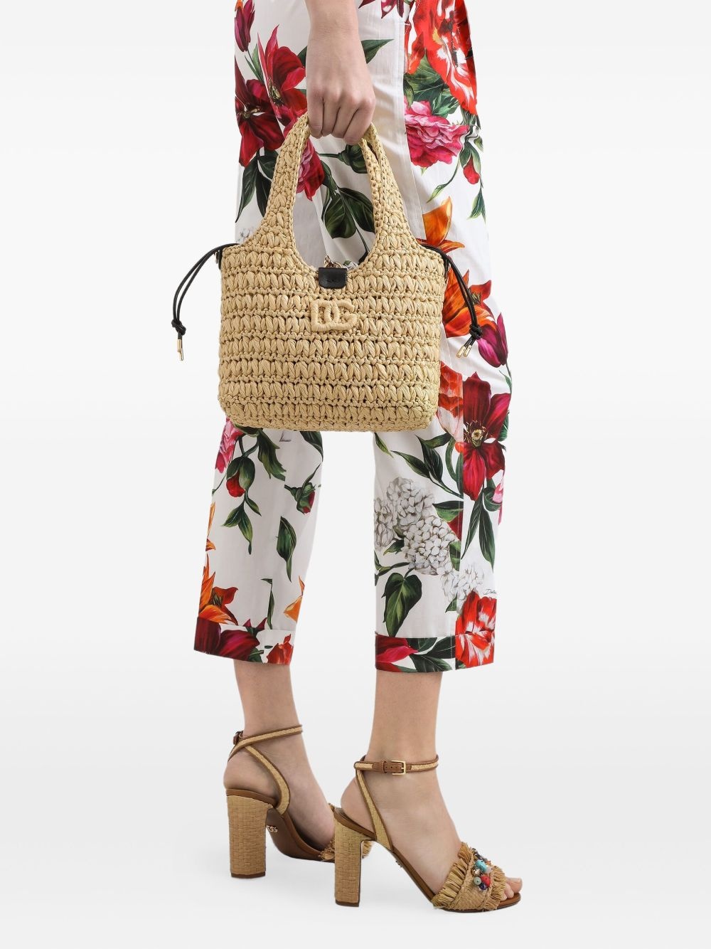 woven-raffia tote bag - 2