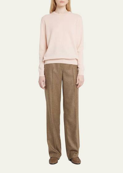 Loro Piana Goldie Cashmere Flannel Straight-Leg Pants outlook