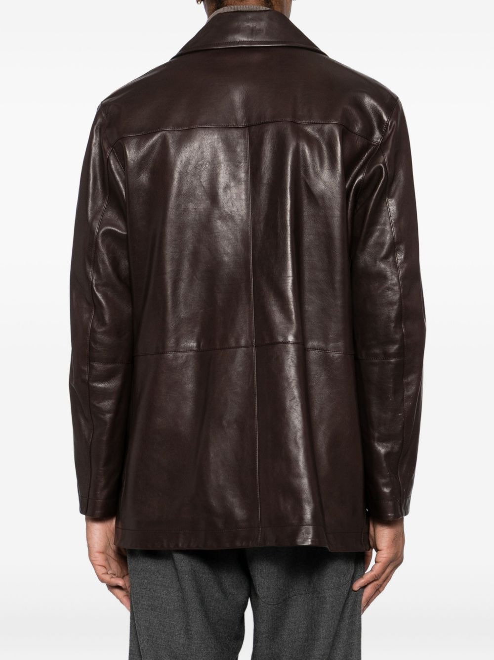 DOUBLE-BREASTED LEATHER JACKET - 2