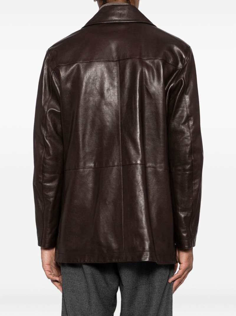 Brioni DOUBLE-BREASTED LEATHER JACKET outlook