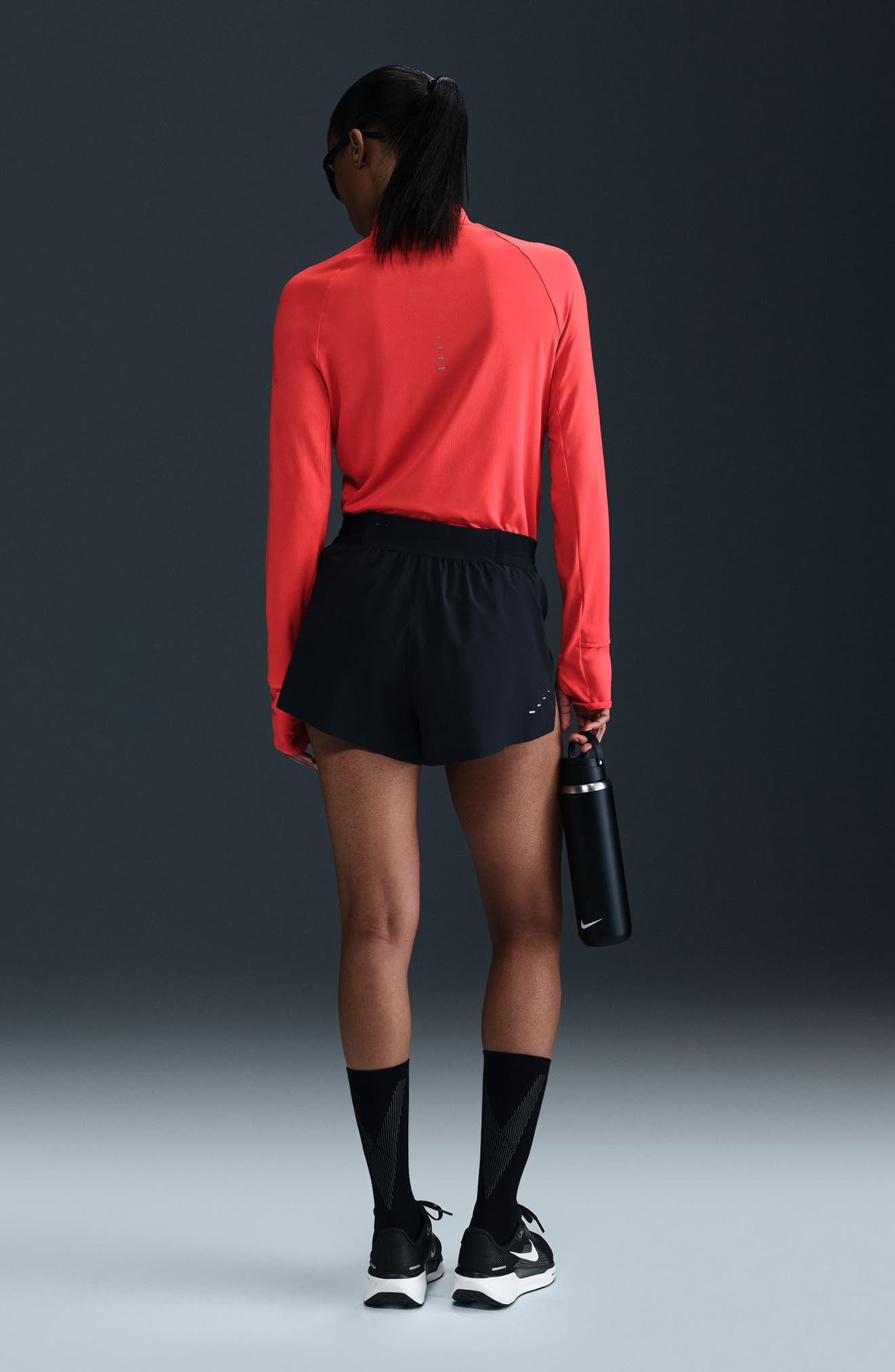 Nike Swift Dri-FIT Mid-Rise Brief-Lined Running Shorts in 010 Black/reflective Silv at Nordstrom - 6