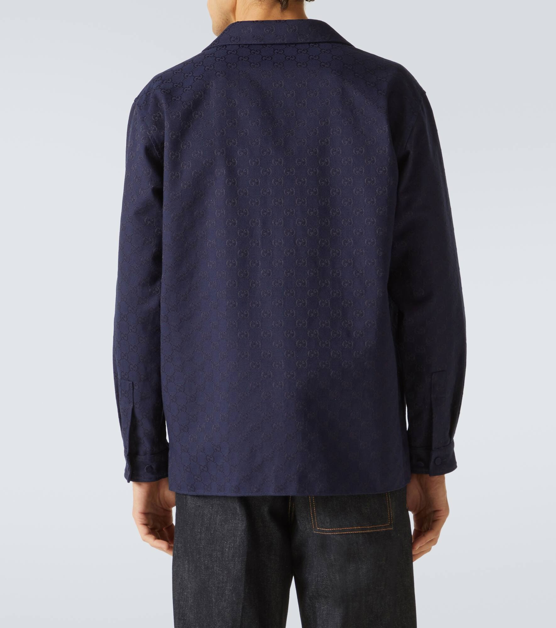 GG canvas cotton-blend shirt - 4