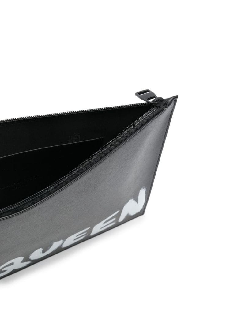 logo-print leather clutch bag 5
