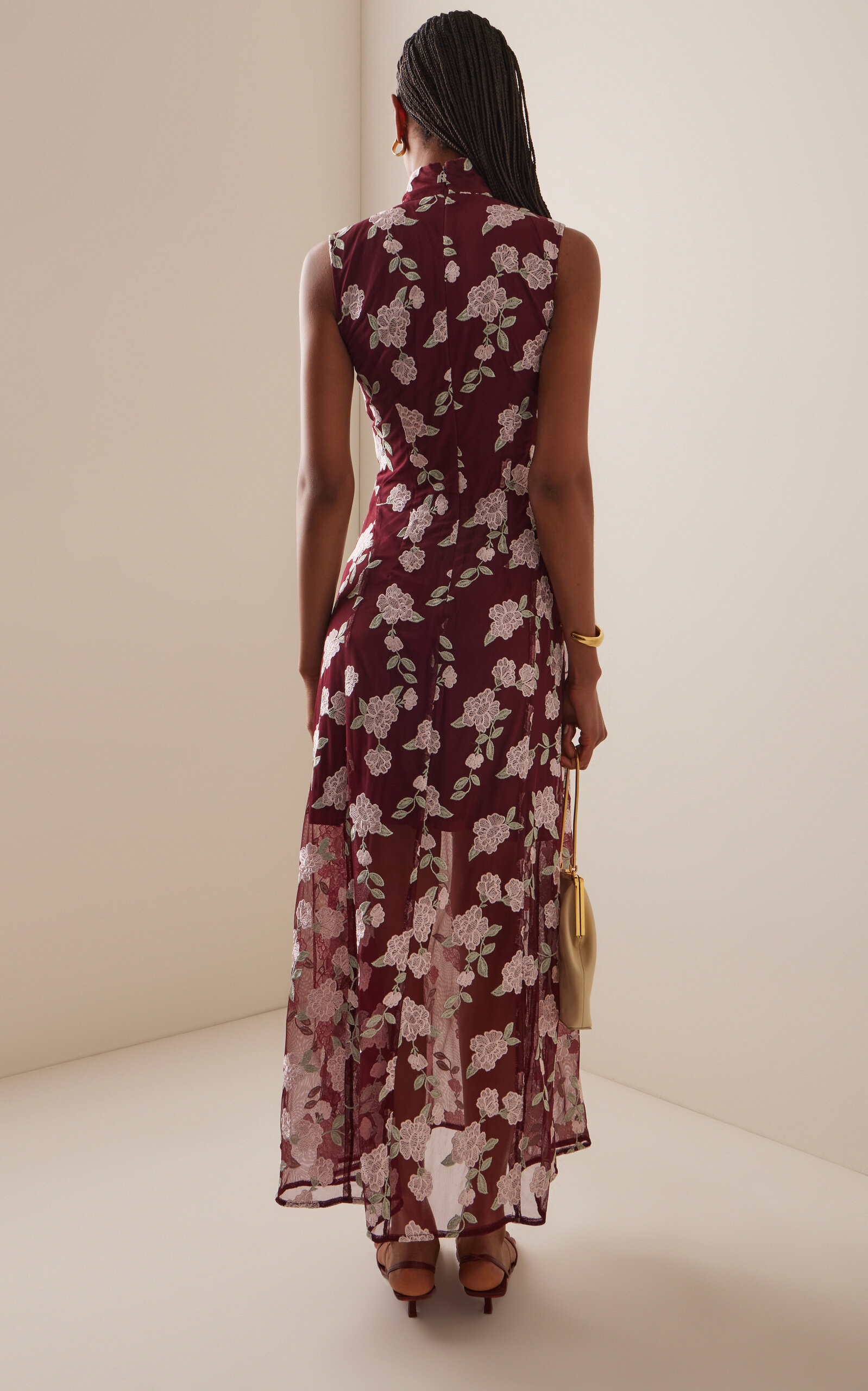 Sleeveless Maxi Dress burgundy - 4