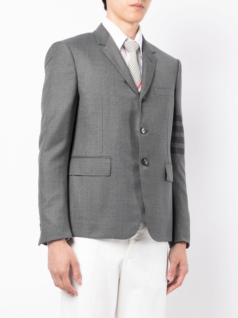 4-Bar stripe notched lapels blazer - 3