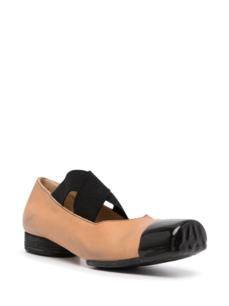 UMA WANG two-tone square-toe ballerinas outlook