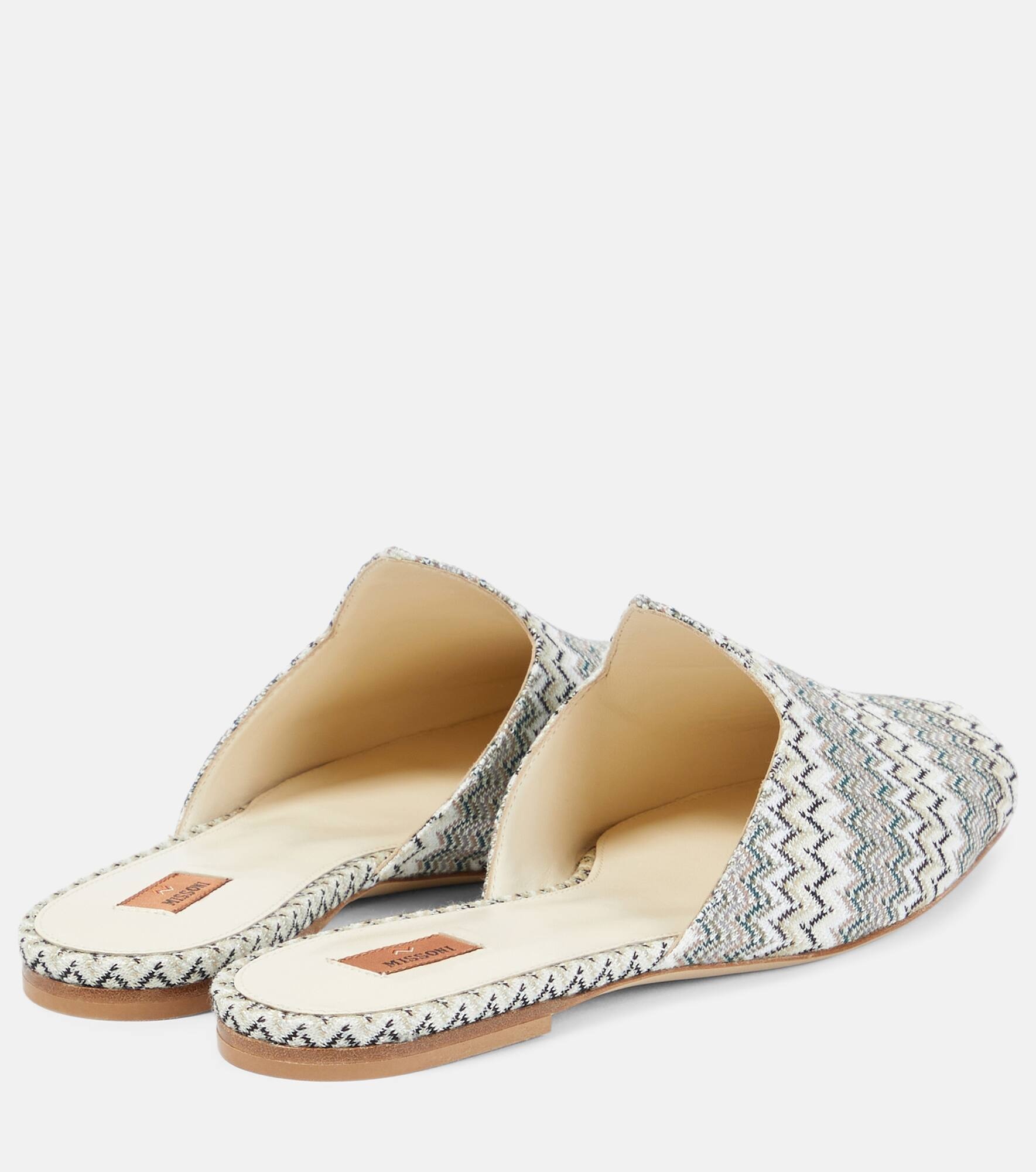 Zig Zag canvas mules - 3