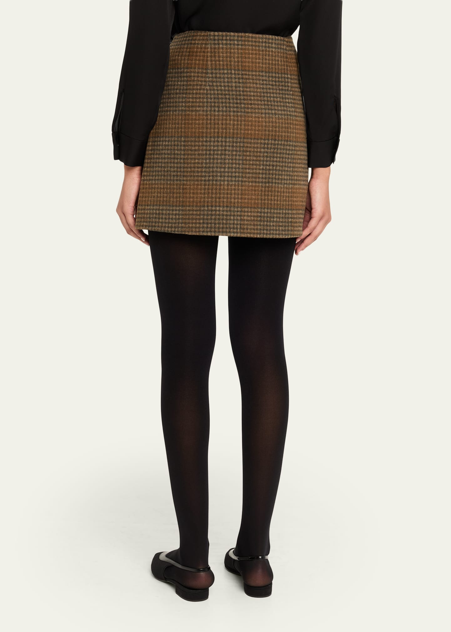 Plaid Tweed Mini Skirt - 3