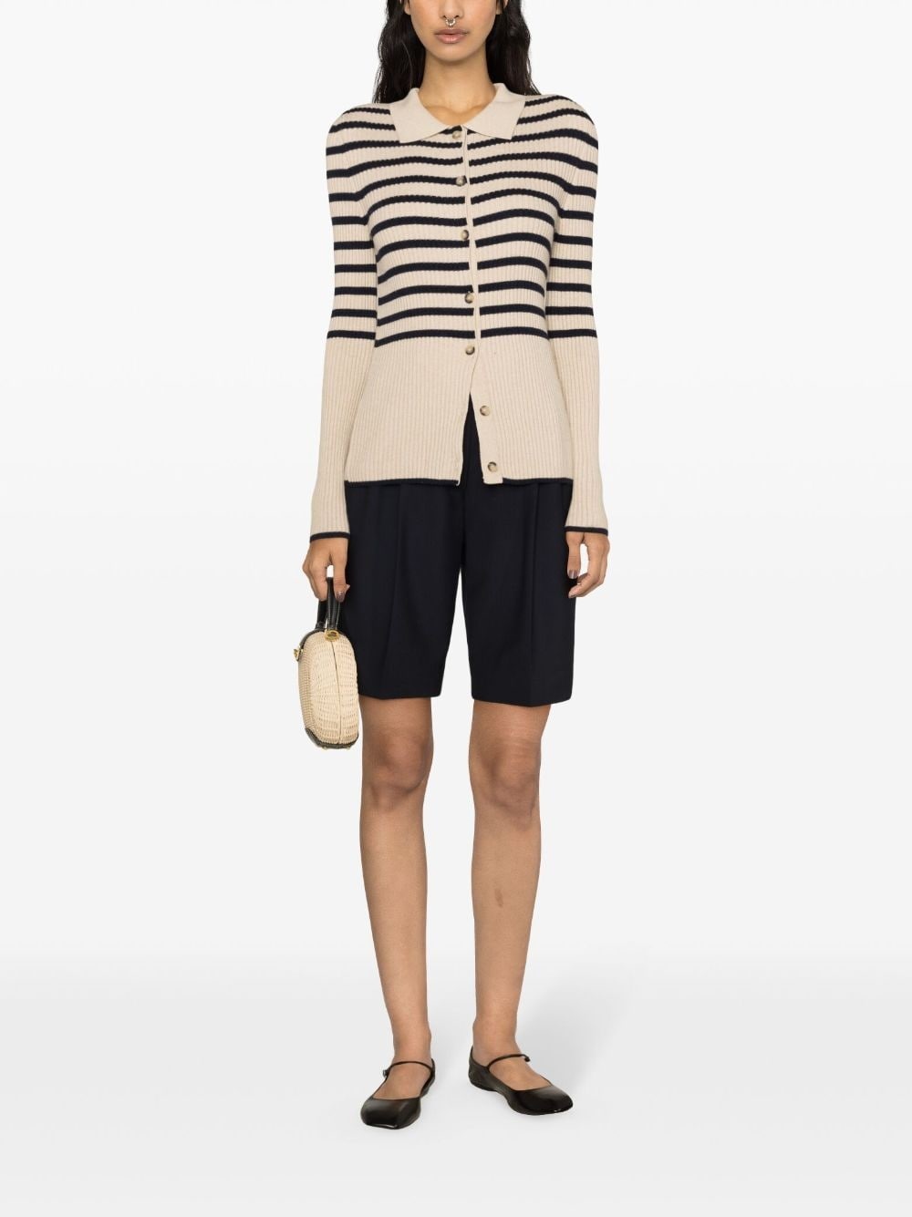 Mallory striped ribbed-knit cardigan - 2