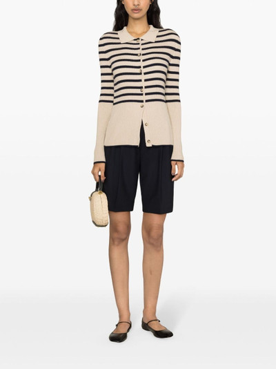 A.P.C. Mallory striped ribbed-knit cardigan outlook