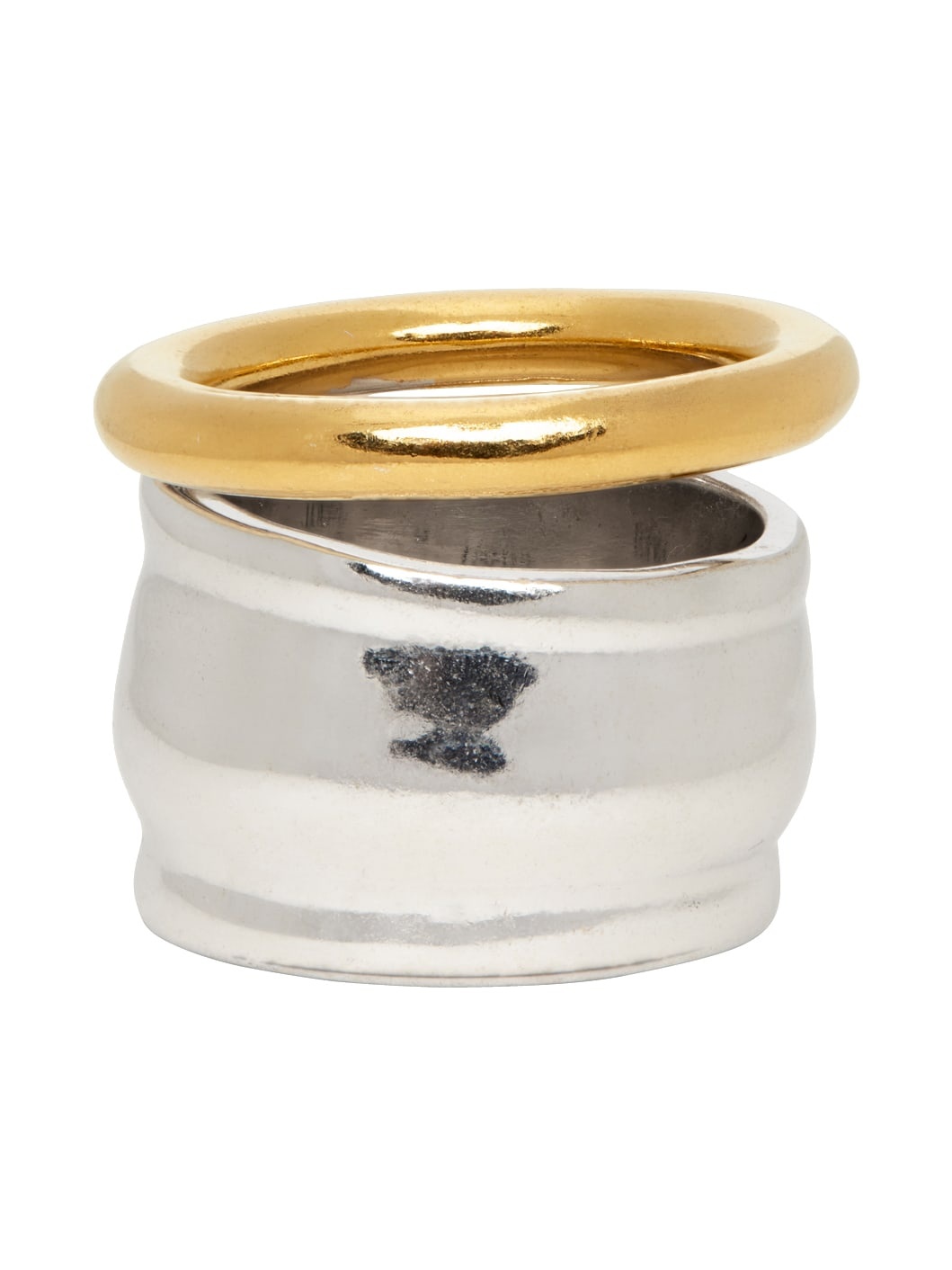 Silver & Gold Nappa Knot Ring - 8
