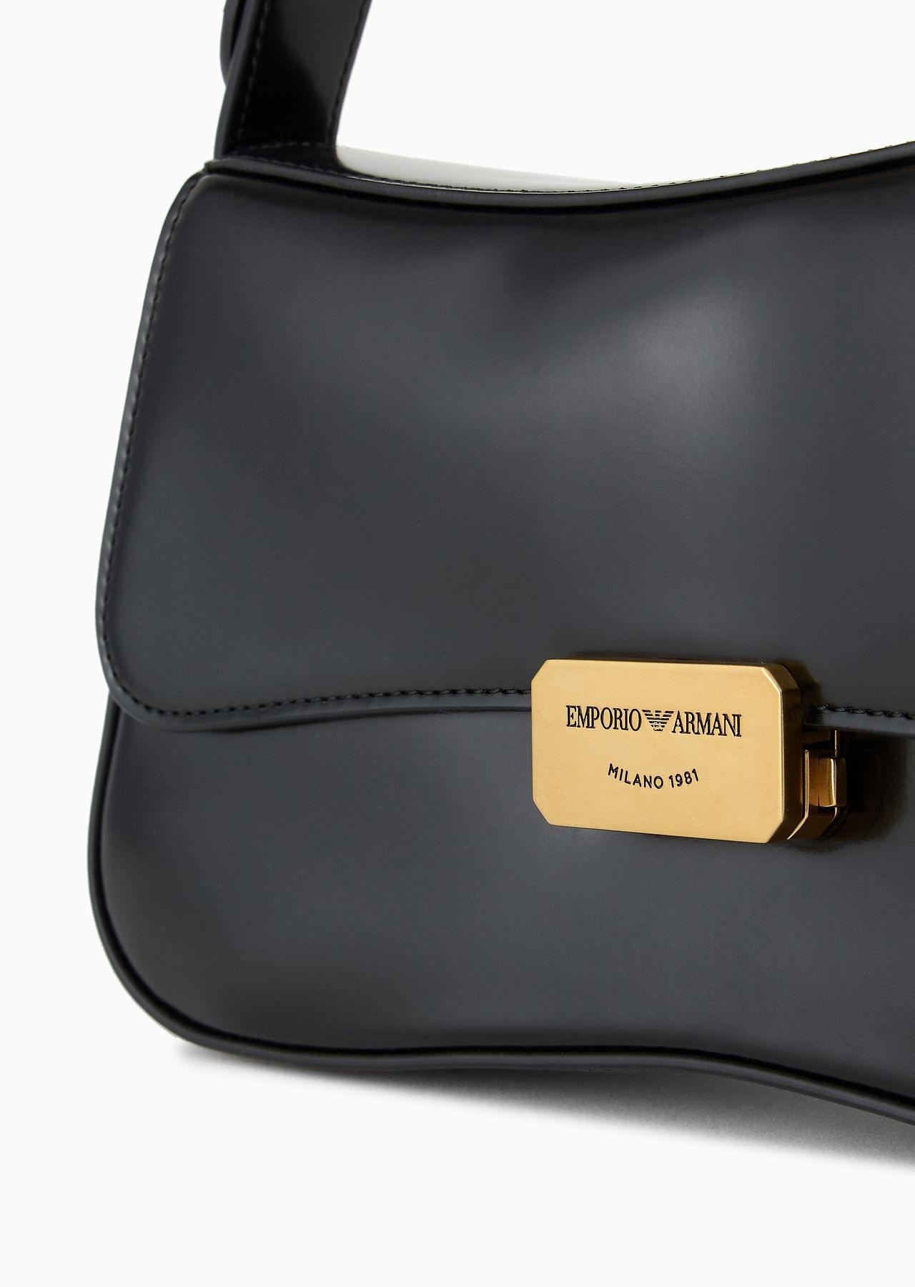 EMPORIO ARMANI Brushed-finish baguette shoulder bag | REVERSIBLE
