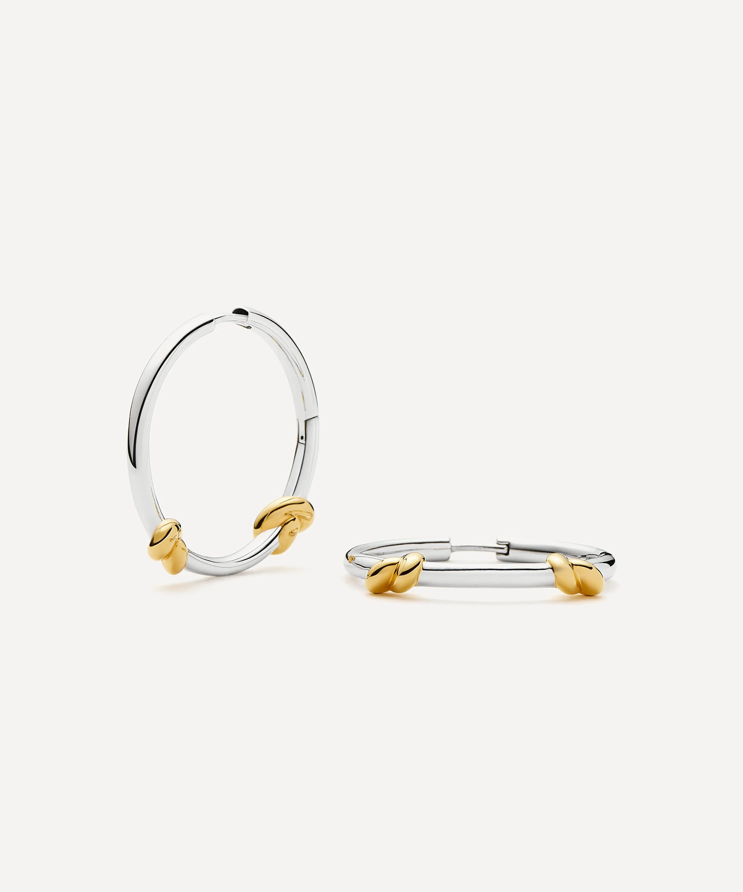 Lucy Williams x Missoma Mixed Metal Medium Double Knot Hoop Earrings - 1