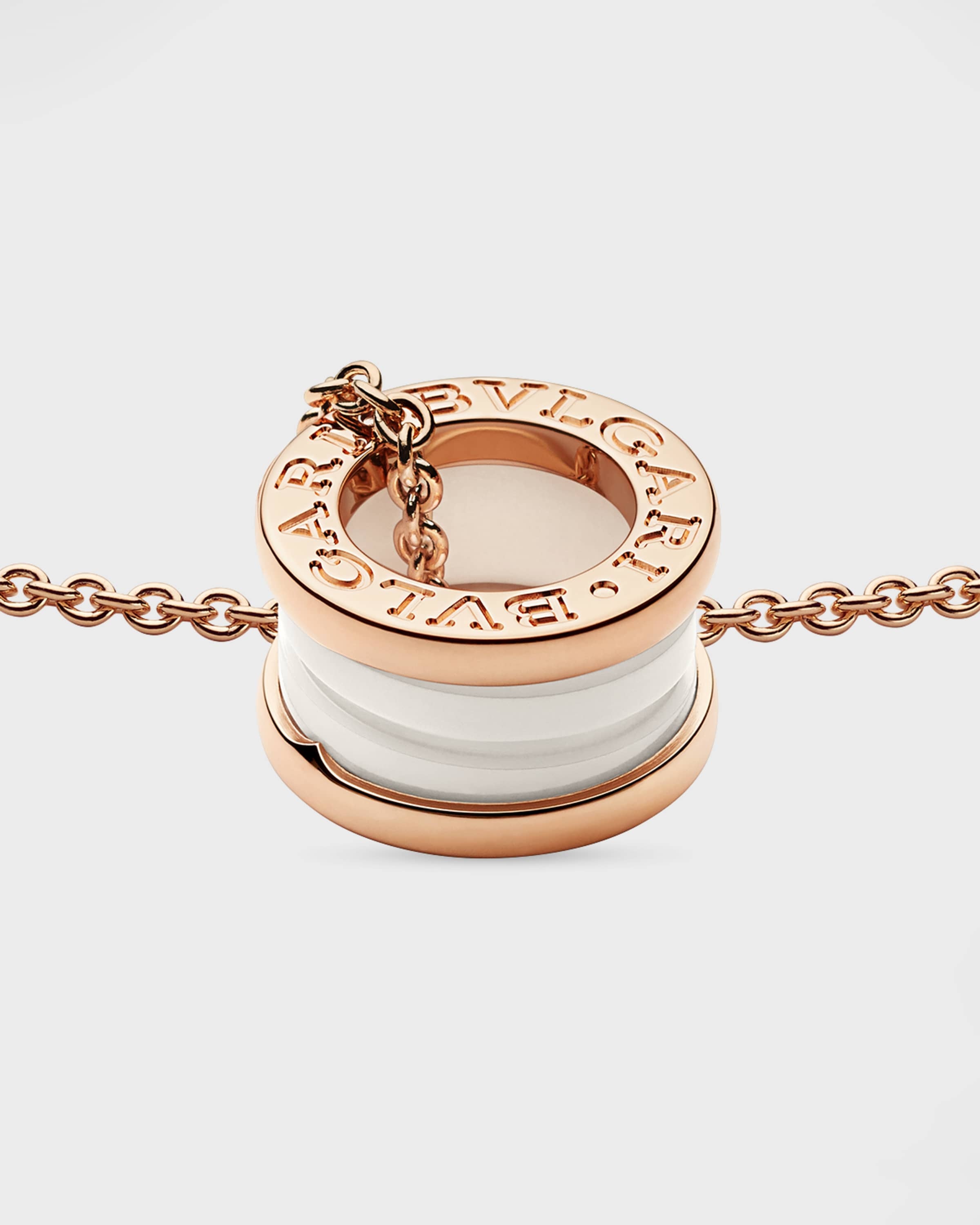 B.Zero1 Pendant Necklace in Pink Gold and White Ceramic - 6