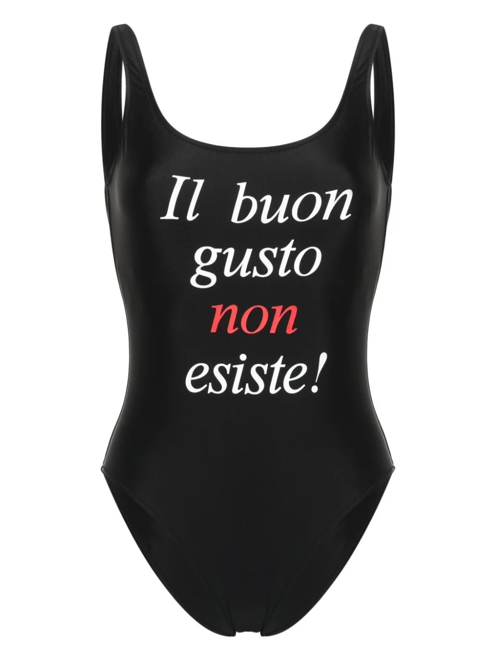 slogan-print swimsuit - 1