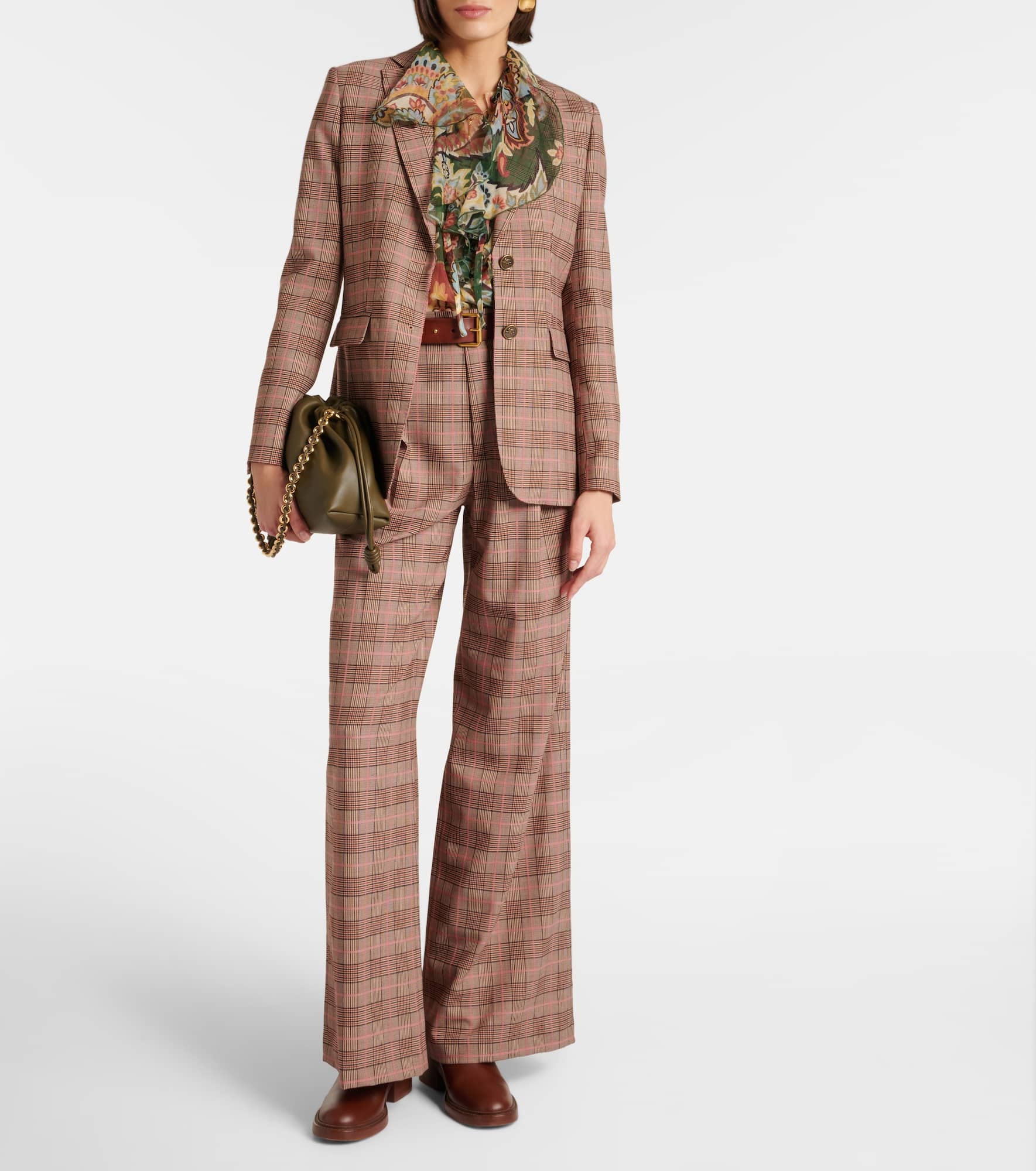 Checked wool-blend blazer - 2