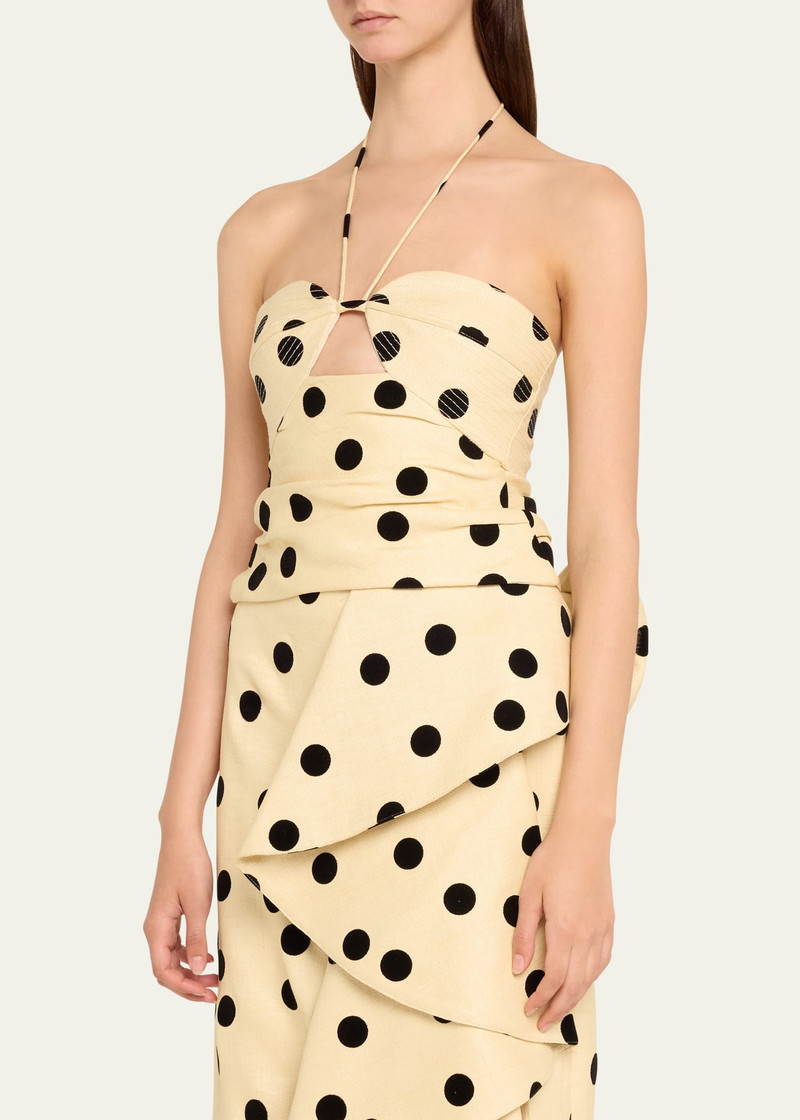 Well Thought Polka Dot Halter Crop Top 4