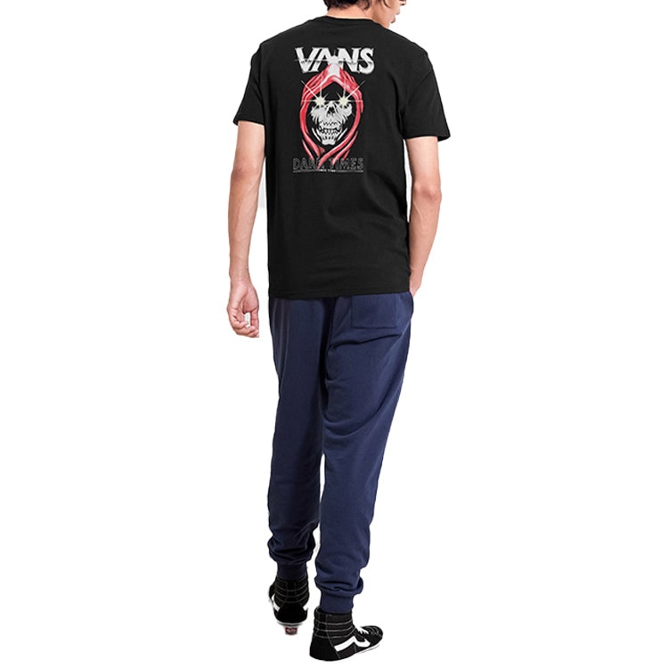 Men's Vans Skeleton Printing Short Sleeve Black VN0A4MLVBLK - 4